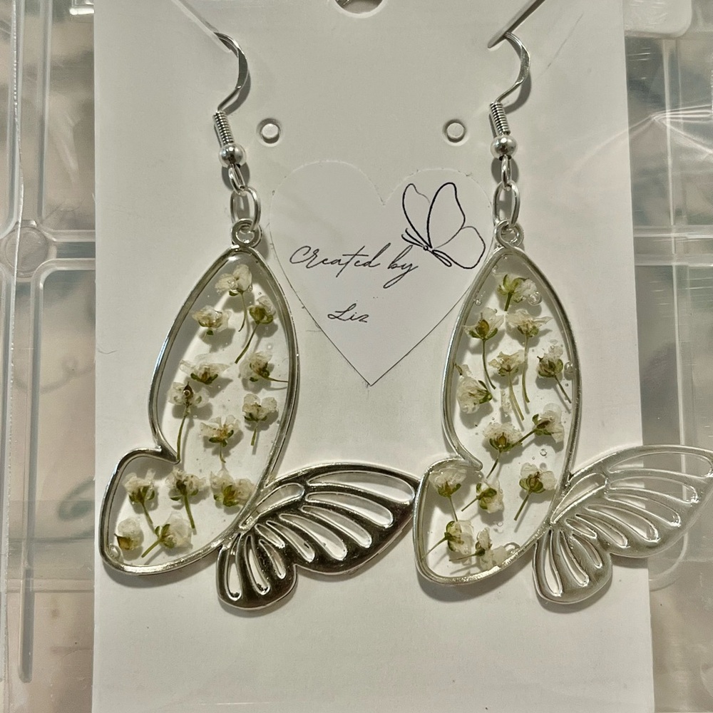 Resin Handmade Butterfly Earrings